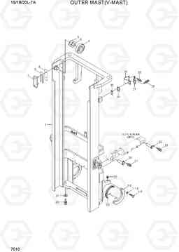 7010 OUTER MAST (V-MAST) 15/18/20L-7A, Hyundai