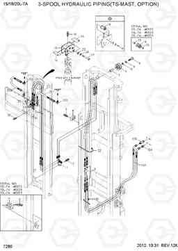 7280 3-SPOOL HYDRAULIC PIPING (TS-MAST) 15/18/20L-7A, Hyundai