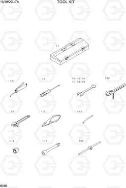 8030 TOOL SET 15/18/20L-7A, Hyundai