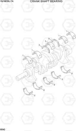 9040 CRANK SHAFT BEARING 15/18/20L-7A, Hyundai