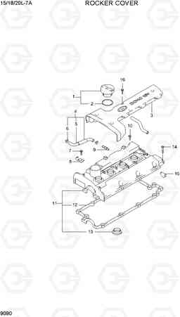 9090 ROCKER COVER 15/18/20L-7A, Hyundai