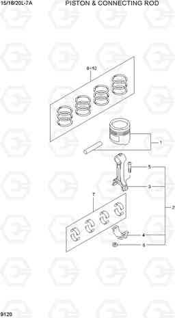 9120 PISTON & CONNECTING ROD 15/18/20L-7A, Hyundai