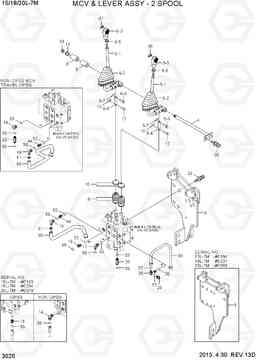 3020 MCV & LEVER ASSY - 2 SPOOL 15/18/20L-7M, Hyundai