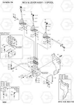 3030 MCV & LEVER ASSY - 3 SPOOL 15/18/20L-7M, Hyundai