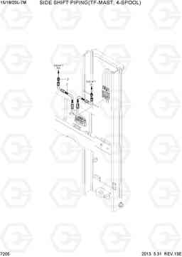 7205 SIDE SHIFT PIPING (TF-MAST, 4-SPOOL) 15/18/20L-7M, Hyundai