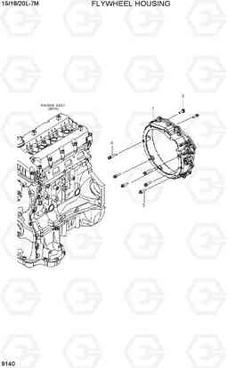 9140 FLYWHEEL HOUSING 15/18/20L-7M, Hyundai