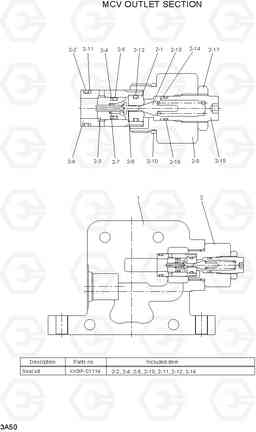 3A50 MCV OUTLET SECTION 15LC/18LC/20LCA-7, Hyundai