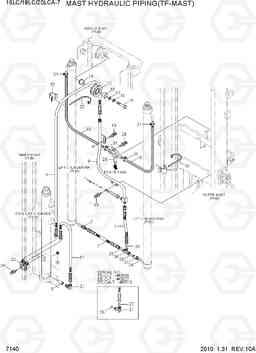 7140 MAST HYDRAULIC PIPING (TF-MAST) 15LC/18LC/20LCA-7, Hyundai