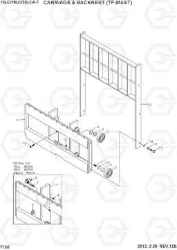 7150 CARRIAGE & BACKREST (TF-MAST) 15LC/18LC/20LCA-7, Hyundai