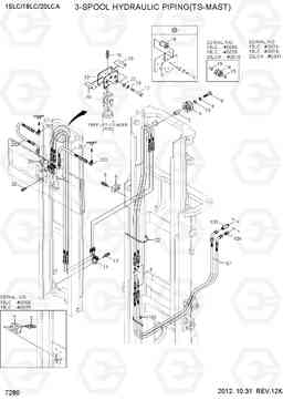 7280 3-SPOOL HYDRAULIC PIPING (TS-MAST) 15LC/18LC/20LCA-7, Hyundai