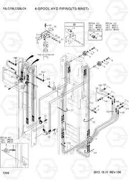 7290 4-SPOOL HYDRAULIC PIPING (TS-MAST) 15LC/18LC/20LCA-7, Hyundai