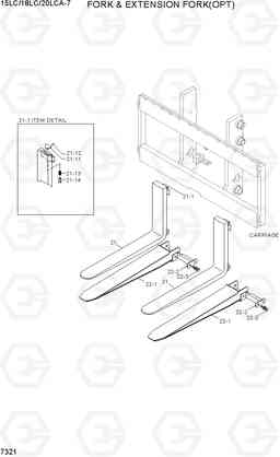 7321 FORK & EXTENSION FORK(OPT) 15LC/18LC/20LCA-7, Hyundai