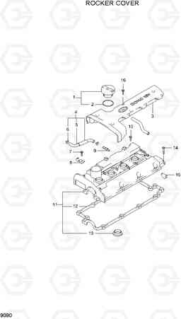 9090 ROCKER COVER 15LC/18LC/20LCA-7, Hyundai