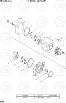 3A10 HYDRAULIC PUMP 15LC/18LC/20LC-7A, Hyundai