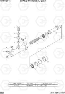 3B30 BRAKE MASTER CYLINDER 15LC/18LC/20LC-7A, Hyundai