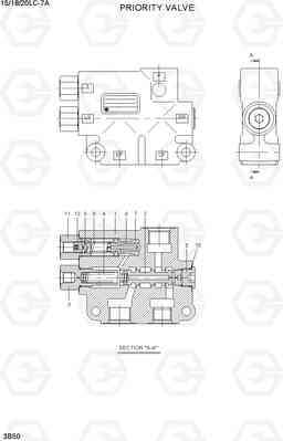 3B50 PRIORITY VALVE 15LC/18LC/20LC-7A, Hyundai