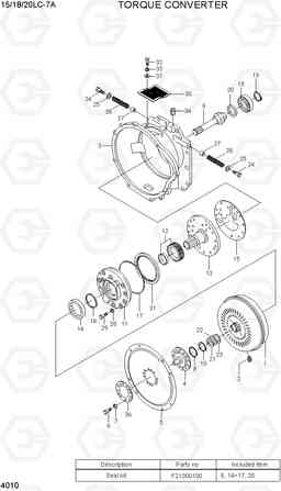 4010 TORQUE CONVERTER 15LC/18LC/20LC-7A, Hyundai