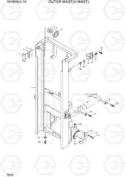 7010 OUTER MAST (V-MAST) 15LC/18LC/20LC-7A, Hyundai