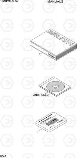 8040 MANUALS 15LC/18LC/20LC-7A, Hyundai