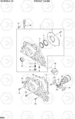 9050 FRONT CASE 15LC/18LC/20LC-7A, Hyundai