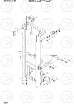 7010 OUTER MAST(V-MAST) 15/18/20LC-7M, Hyundai