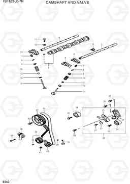 9240 CAMSHAFT AND VALVE 15/18/20LC-7M, Hyundai