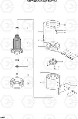 1060 STEERING PUMP MOTOR 15P-7/40T-7, Hyundai