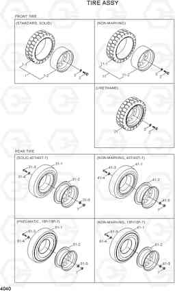 4040 TIRE ASSY 15P-7/40T-7, Hyundai