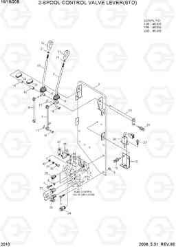 2010 2-SPOOL CONTROL VALVE LEVER(STD-OLD) 16/18/20B-7, Hyundai