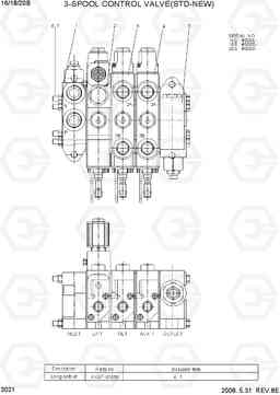 3021 3-SPOOL CONTROL VALVE(OPTION-NEW) 16/18/20B-7, Hyundai