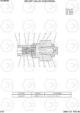 3101 RELIEF VALVE ASSY(NEW) 16/18/20B-7, Hyundai