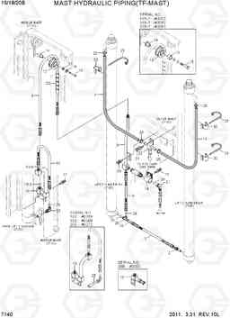 7140 MAST HYDRAULIC PIPING(TF-MAST) 16/18/20B-7, Hyundai