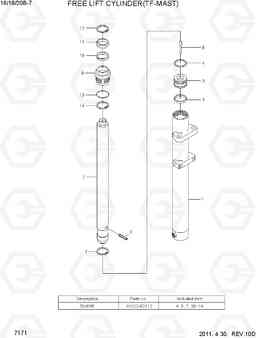 7171 FREE LIFT CYLINDER(TF-MAST) 16/18/20B-7, Hyundai