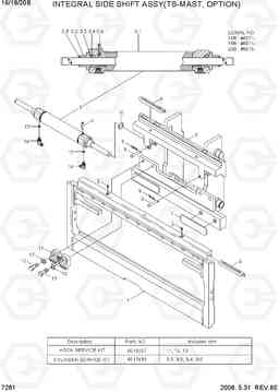 7261 INTEGRAL SIDE SHIFT ASSY (TS-MAST) 16/18/20B-7, Hyundai