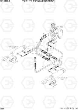 2055 TILT HYD PIPING (FINGERTIP) 16/18/20B-9, Hyundai