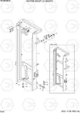 7010 OUTER MAST (V-MAST) 16/18/20B-9, Hyundai