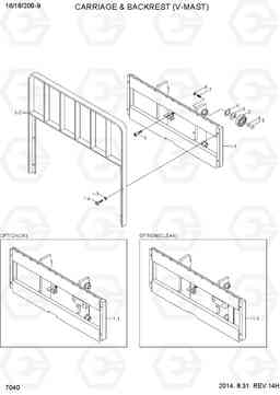 7040 CARRIAGE & BACKREST (V-MAST) 16/18/20B-9, Hyundai