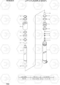 7050 LIFT CYLINDER (V-MAST) 16/18/20B-9, Hyundai