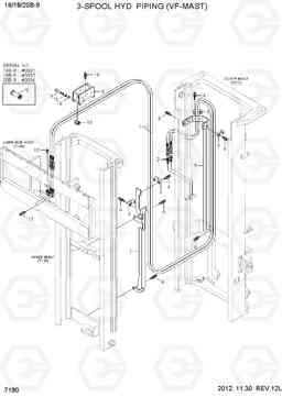 7180 3-SPOOL HYD PIPING (VF-MAST) 16/18/20B-9, Hyundai