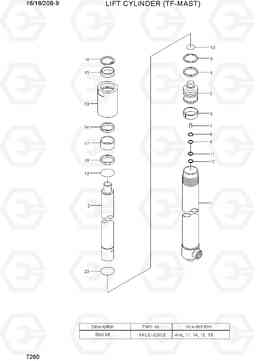 7260 LIFT CYLINDER (TF, TS-MAST) 16/18/20B-9, Hyundai