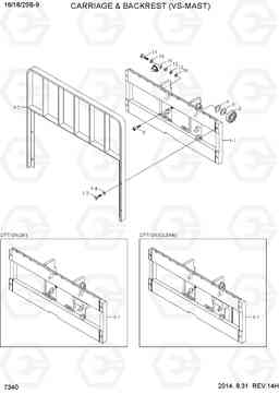 7340 CARRIAGE & BACKREST (VS-MAST) 16/18/20B-9, Hyundai
