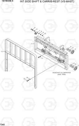 7345 INT SIDE SHIFT & CARR/B-REST (VS-MAST) 16/18/20B-9, Hyundai