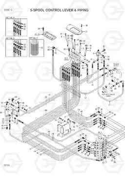 3010 5-SPOOL CONTROL LEVER & PIPING 180D-9, Hyundai