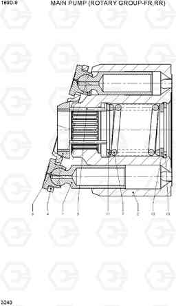 3240 MAIN PUMP (ROTARY GROUP-FR,RR) 180D-9, Hyundai