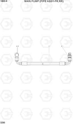 3260 MAIN PUMP (PIPE ASSY-FR,RR) 180D-9, Hyundai