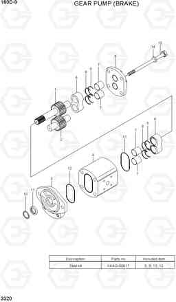 3320 GEAR PUMP (BRAKE) 180D-9, Hyundai
