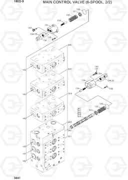3441 MAIN CONTROL VALVE (6-SPOOL, 2/2) 180D-9, Hyundai
