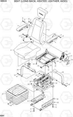 6091 SEAT (LONG BACK,HEATED, LEATHER, WOO) 180D-9, Hyundai