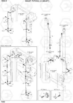 7040 MAST PIPING (V-MAST) 180D-9, Hyundai