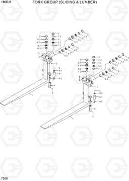 7350 FORK GROUP (SLIDING & LUMBER) 180D-9, Hyundai